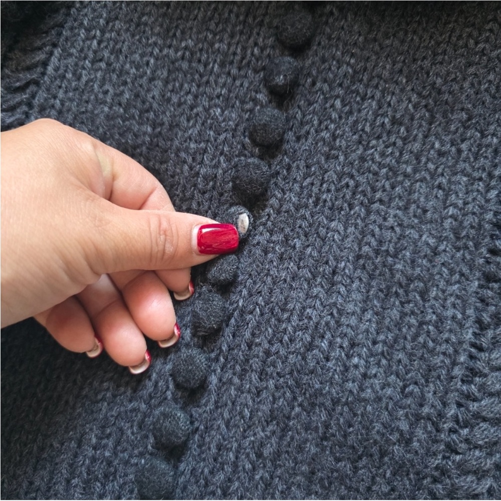Blumarine Black Fur Collar Cardigan - Picture 2 of 10